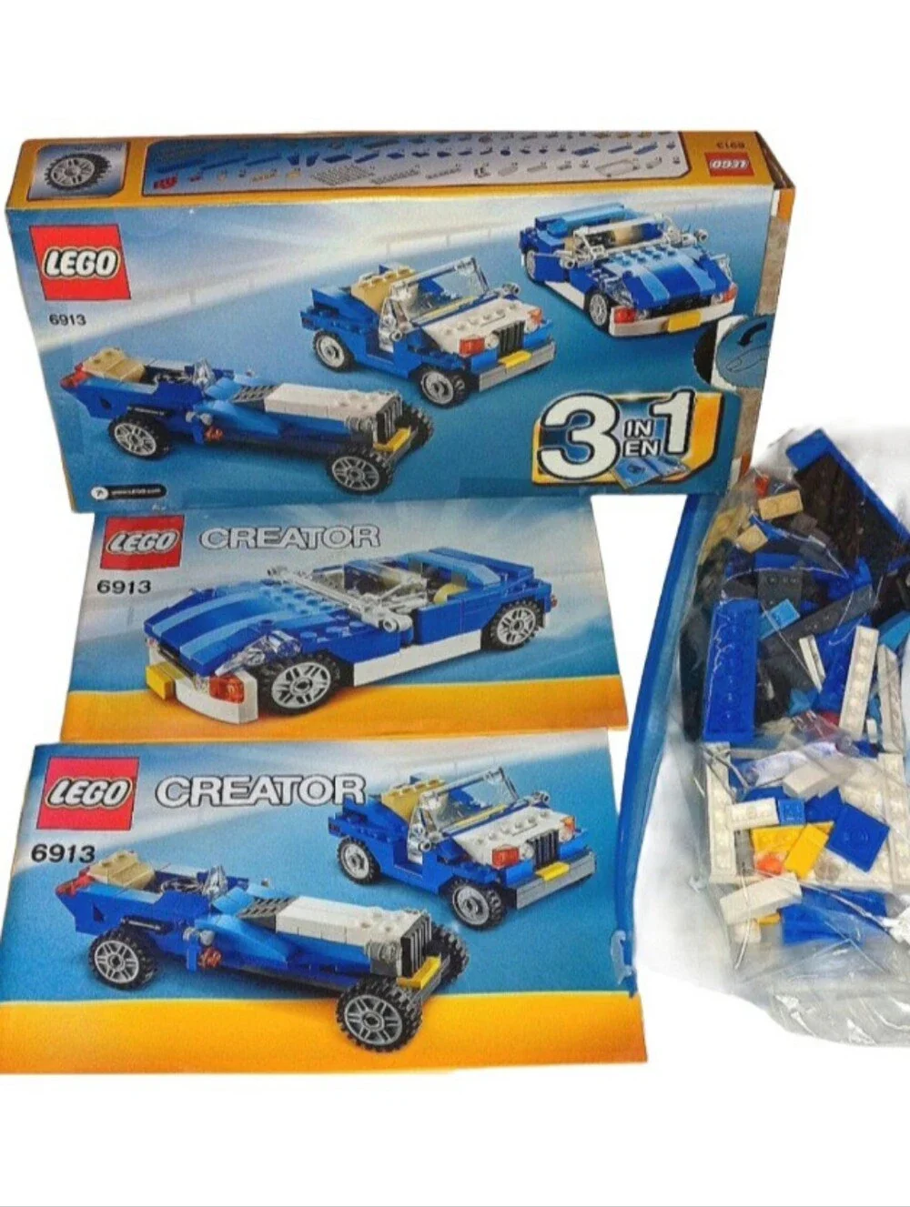 Lego Creator Blue Roadster #6913 (3 in 1) Set | EUC | Ages 6+